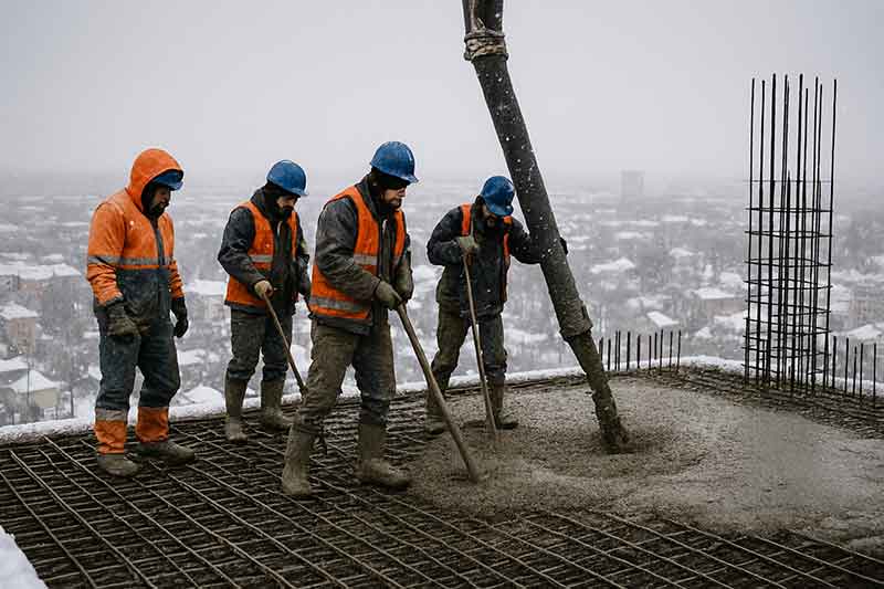 استفاده از ضدیخ بتن در زمستان